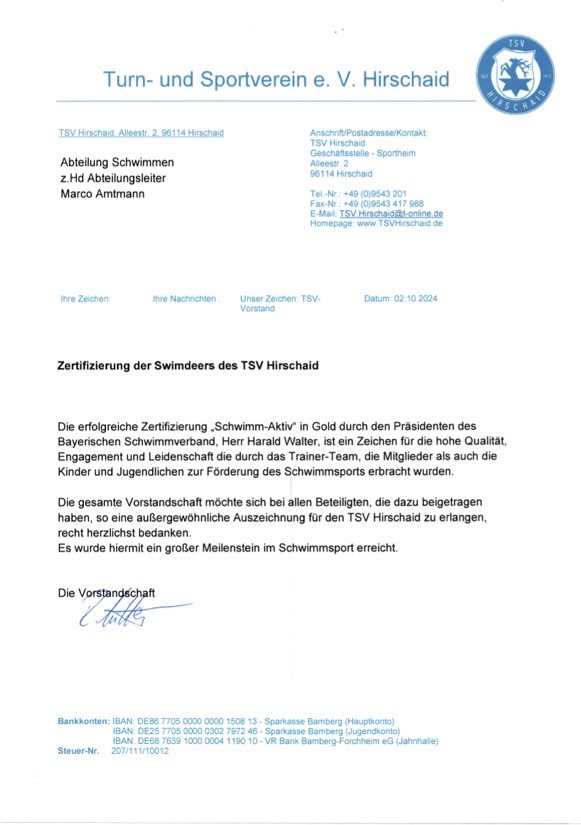 zertifizierung Swimdeers